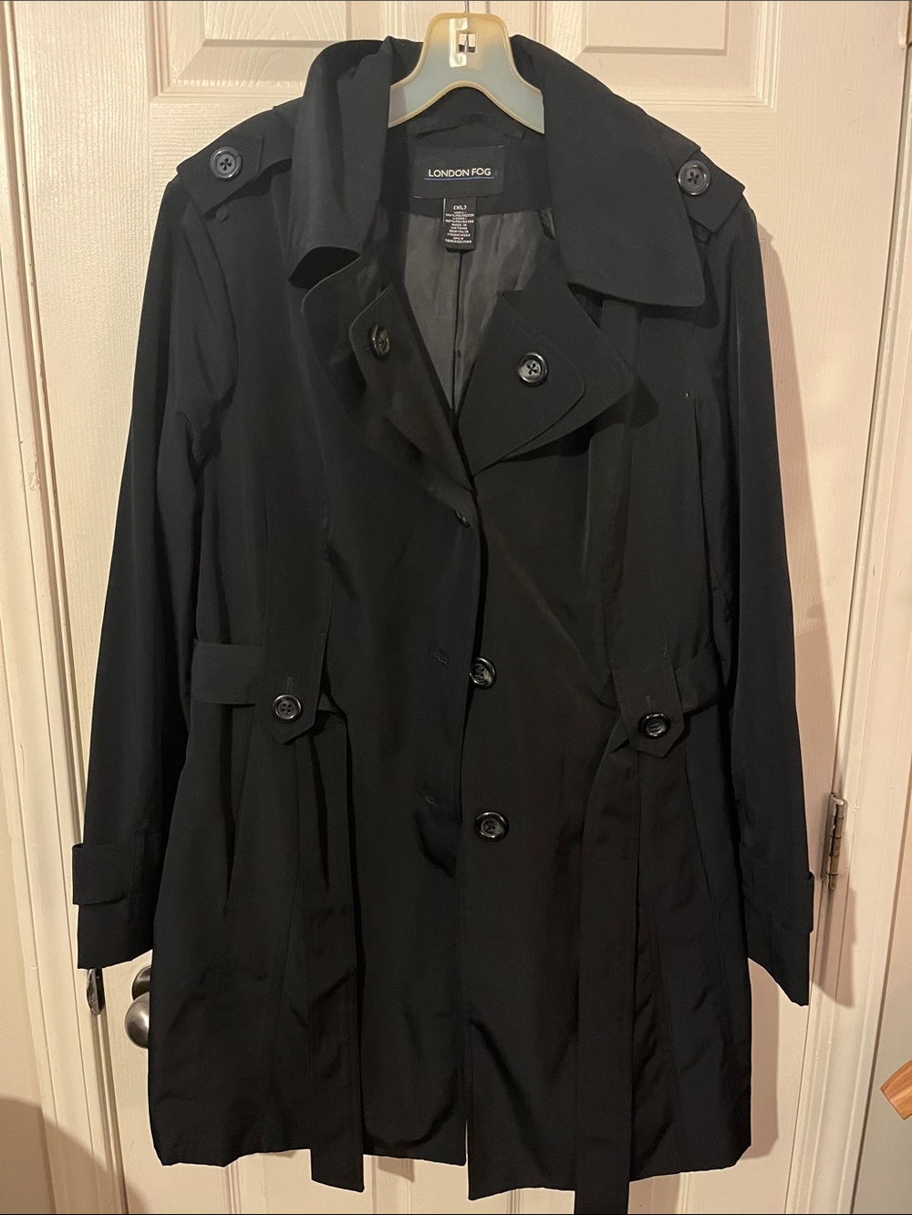 London Fog Black Women's Trench Coat with Belt